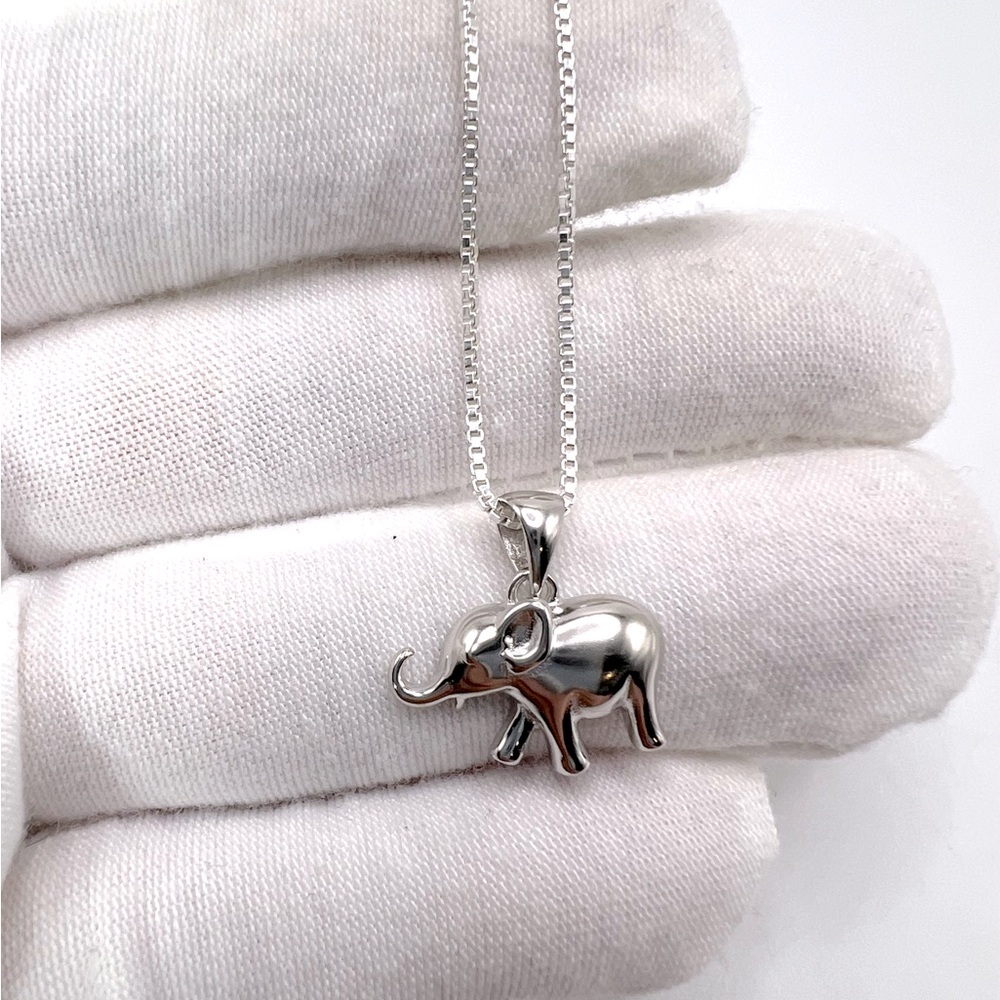 .925 Sterling Silver Elephant Necklace - Picture 8 of 14